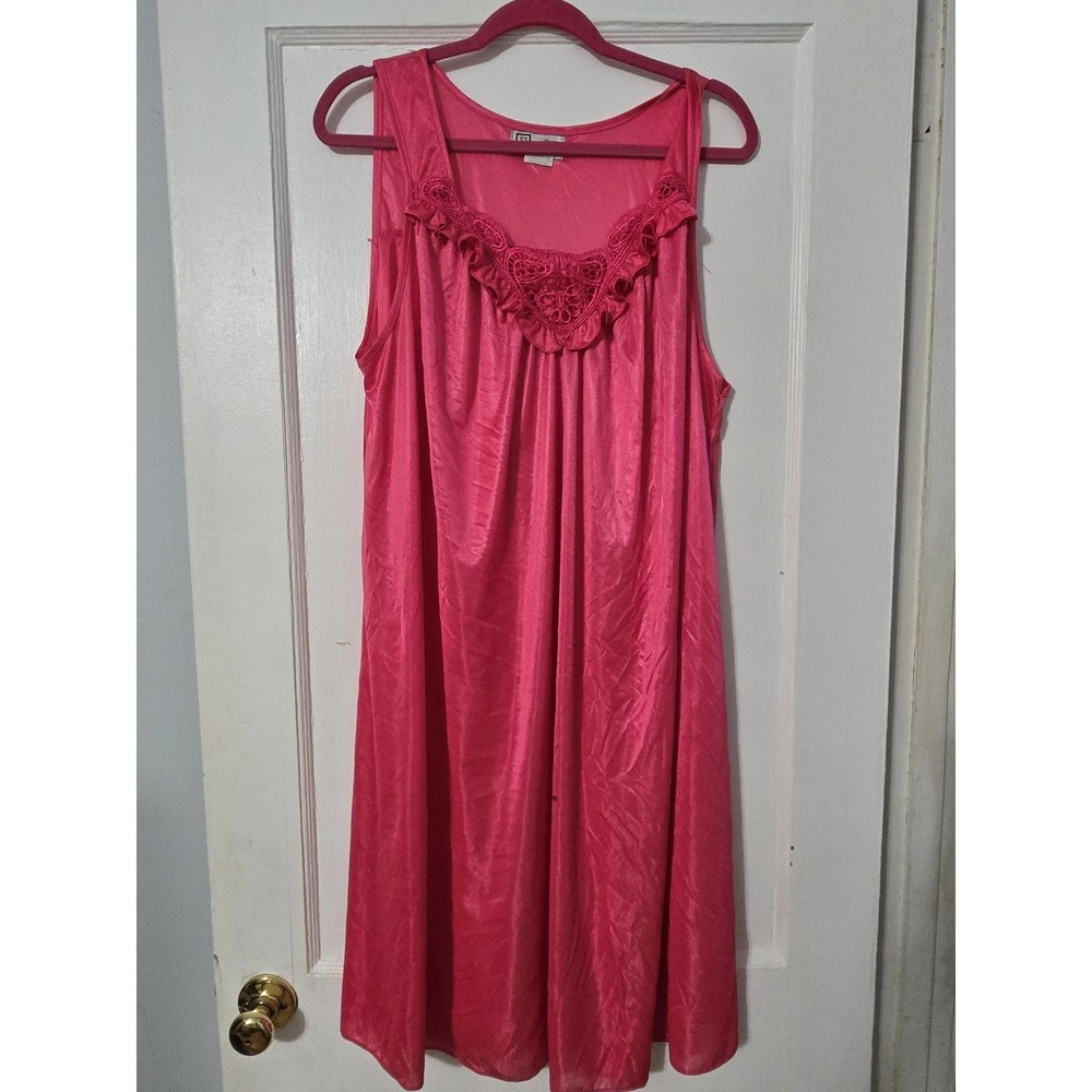 EZI Pink Nightgown Sz 2X 42" Fairy Cottagecore Sleeveless Knee Length